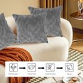 thumbnail image 6 of AYktou 18×18 Inch Throw Pillow Covers, One Sided Patterns Velvet Pillowcases Living Room Sofa Pillow Cushion Cover, Elegant Pillow Cases for Couch Bedroom Home Gifts Festival Ornaments, Gray, 6 of 7