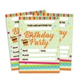 thumbnail image 1 of Darling Souvenir Green Birthday Invitation Card Printable Fill or Write In Blank Invites Party Supplies Pack Of 28 5 x 7 Inches, 1 of 5