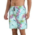 thumbnail image 2 of Balery Dragonfly Floral Traje de Baño Estilo Hawaiano para Hombre, Shorts de Secado Rápido con Bolsillos-Medium, 2 of 6