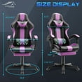 thumbnail image 6 of Luxvie Gaming Chair with Footrest High Back Ergonomic Computer Gamer Chair with Massage and Headrest Lumbar Support Swivel Office Game Chair for Adults, Purple, 6 of 7