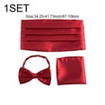 thumbnail image 2 of Men's Bow Tie & Cummerbund And Pocket Hankie Set Classic Bow Tie Cummerbunds Tuxedo Handkerchief For Parties Weddings Proms, 2 of 7