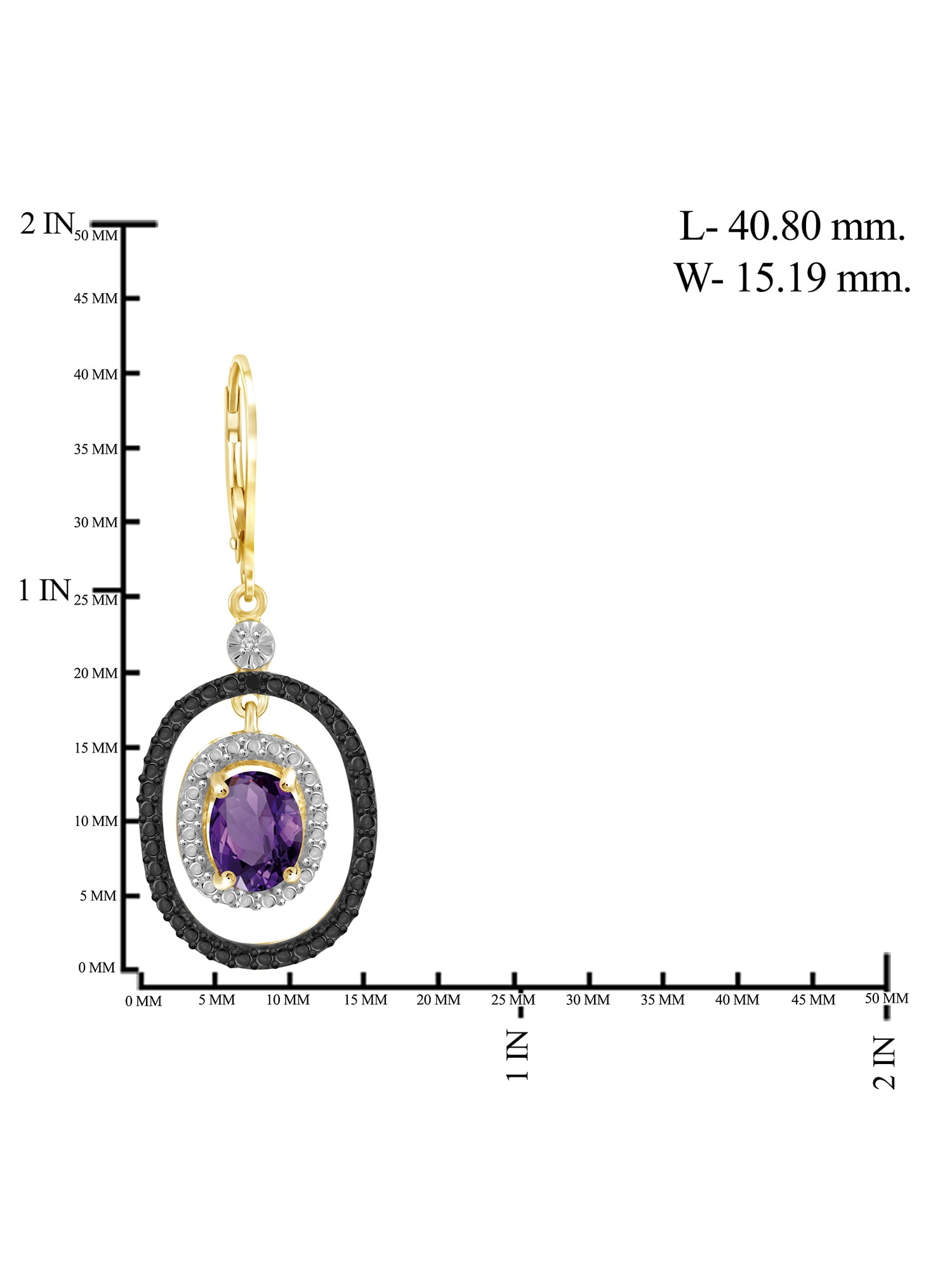 JewelersClub 1.50 CTW Amethyst Drop Earrings – 14K Gold Plated Silver | Hypoallergenic Drops for Women - Oval Cut Set with Lever Backs