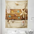 thumbnail image 1 of Beach Tapestry, Rustic Board Seashells on Sand Colorful Composition with Summer Season Elements, Fabric Wall Hanging Decor for Bedroom Living Room Dorm, 5 Sizes, Multicolor, by Ambesonne, 1 of 1