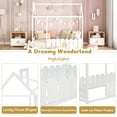 thumbnail image 5 of Bellemave House Bed Twin Bed Frame with Fence and Roof, Wood Floor Bed Frame for Bedroom,  Montessori Bed, White, 5 of 12