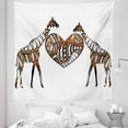thumbnail image 1 of Giraffe Tapestry, Soul Mate Giraffes Illustration with a Giant Heart Love in Nature Bohemian Print, Fabric Wall Hanging Decor for Bedroom Living Room Dorm, 5 Sizes, Brown White, by Ambesonne, 1 of 1