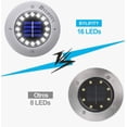 thumbnail image 2 of Lampara solar exterior led de suelo para exteriores a prueba de agua, cada una con 16 LED, blanco frío, 8 piezas, 2 of 4