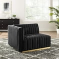 thumbnail image 6 of Modway Conjure Channel Tufted Performance Velvet Left-Arm Chair in Gold/Black, 6 of 6