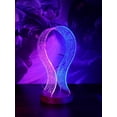 thumbnail image 2 of Soporte para auriculares YuanDian de madera de nogal con luz nocturna LED, 2 of 7