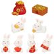 thumbnail image 1 of 8 adornos de conejo de resina para escritorio, figuritas de conejo, bolsa de la suerte, cesta de frutas., 1 of 8