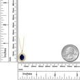thumbnail image 4 of Gem Stone King 14K Yellow Gold Blue Sapphire and White Diamond Pendant Necklace for Women (1.94 Cttw, Oval 8X6MM, with 18 inch Chain), 4 of 5