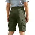 thumbnail image 7 of NAISIBABY Boys Cargo Shorts, Multi-Pockets School Uniform Elastic Waist Kids Summer Casual Shorts Army Green 12T, 7 of 7
