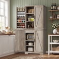 thumbnail image 2 of Walsunny Pantry Cabinets with Drawer Doors Shelves 67 Inches Tall Wooden Food Storage Cabinet Freestanding for Microwave Kitchen Storage Dining Room Gray, 2 of 8