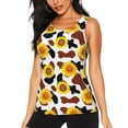 thumbnail image 1 of Balery Sunflower Cow Camiseta sin mangas estampada ligera para mujer, tops de entrenamiento sin mangas, camisetas de yoga transpirables de secado rápido.-X-Large, 1 of 7