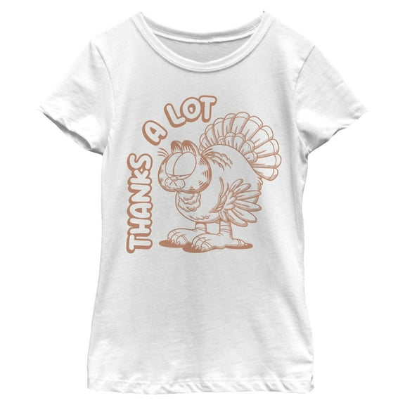 Girls Garfield Thanks A Lot Turkey T Shirt