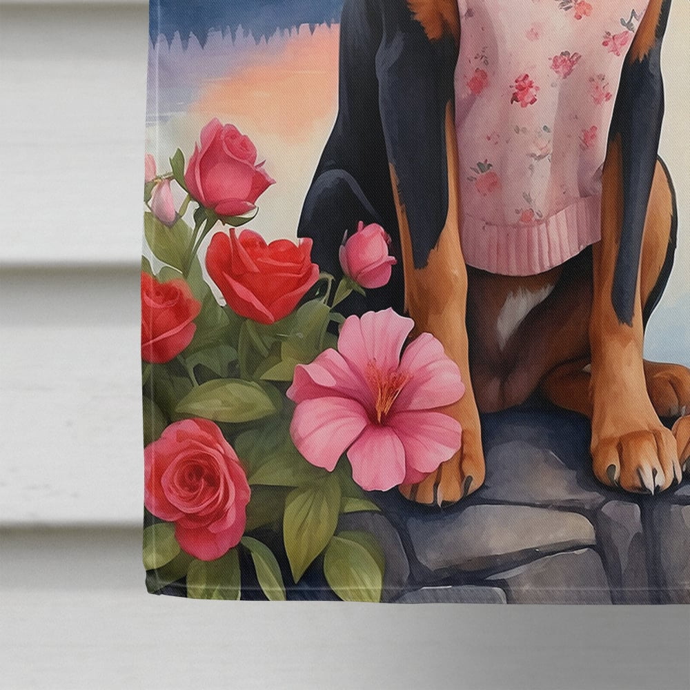 Greater Swiss Mountain Dog Two Hearts House Flag 28 in x 40 in