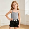 thumbnail image 5 of Piuwrlz Tank Top with Shorts Sets Girls 2 Piece Outfit Set Crew Neck Gray Size 3 T, 5 of 9