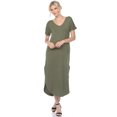 thumbnail image 2 of White Mark Women's Short Sleeve V-neck Maxi Dress, 2 of 6