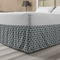 thumbnail image 1 of Geometric Bed Skirt, Hand Drawn Greyscale Illustration of Rhombuses Diagonal Herringbone Lines, Elastic Bedskirt Dust Ruffle Wrap Around for Bedding Decor, 4 Sizes, Grey Charcoal Grey, by Ambesonne, 1 of 2