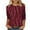 #0082-Wine, variant on Neewe 3/4 Length Sleeve Womens Tops Casual V Neck Shirts Soft Basic Tees Business Work Blouses