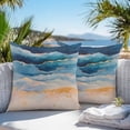 thumbnail image 4 of Abstract Ocean Outdoor Pillow Covers Pack of 2 Gradient Sea Wave Oil Painting Modern Waterproof Throw Pillow Covers Decorative Cushion Cases for Patio Garden Tent Balcony Couch 18x18 inch, 4 of 8
