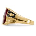 thumbnail image 3 of 14K Yellow Gold Men's Synthetic Ruby Masonic Ring, 3 of 3