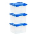 thumbnail image 1 of IRIS USA File Storage Box with WeatherPro Gasket Lid Blue Set of 3, 1 of 8