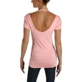 thumbnail image 2 of Ultra Flirt Womens Open-Back Basic T-Shirt, Pink, Juniors, X-Small, 2 of 2