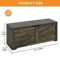 thumbnail image 6 of Craftian 47.2" Farmhouse Storage Bench with 2 Safety Hinges, Wooden Storage Chest - Brown, 6 of 9
