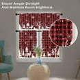 thumbnail image 6 of Christmas Red Plaid Kitchen Curtains with Valance and Tier Sets 36 Inch, 3 Pieces Tree Deer Snowflake Rod Pocket Drapes Window Treatment Curtains for Kitchen Over Sink Bed Room Decor, 6 of 6