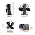 thumbnail image 4 of TJT Heat Powered Wood Stove Fan, 4 Blade Fireplace Fan for Efficient Warm Air Circulation, Silent Operation Stove Accessories for Wood, Log Burner, 4 of 7