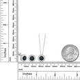 thumbnail image 2 of Gem Stone King 925 Sterling Silver Black Zirconia Pendant Earrings Set for Women (4.50 Cttw, Gemstone Birthstone, Round 6MM, With 18 inch Chain), 2 of 3