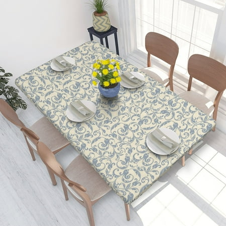 

Home Deluxe Tablecloth Seamless Background (16) Waterproof Elastic Rim Edged Table Cover- For Christmas Parties And Picnics 4ft