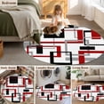 thumbnail image 5 of Round Rugs 3Ft, Red Black Geometric Round Area Rug Washable Indoor Throw Carpet, Farmhouse Minimalist Abstract Art Small Non Slip Circle Rug for Bedroom Living Room Home Decor Aesthetic, 5 of 8