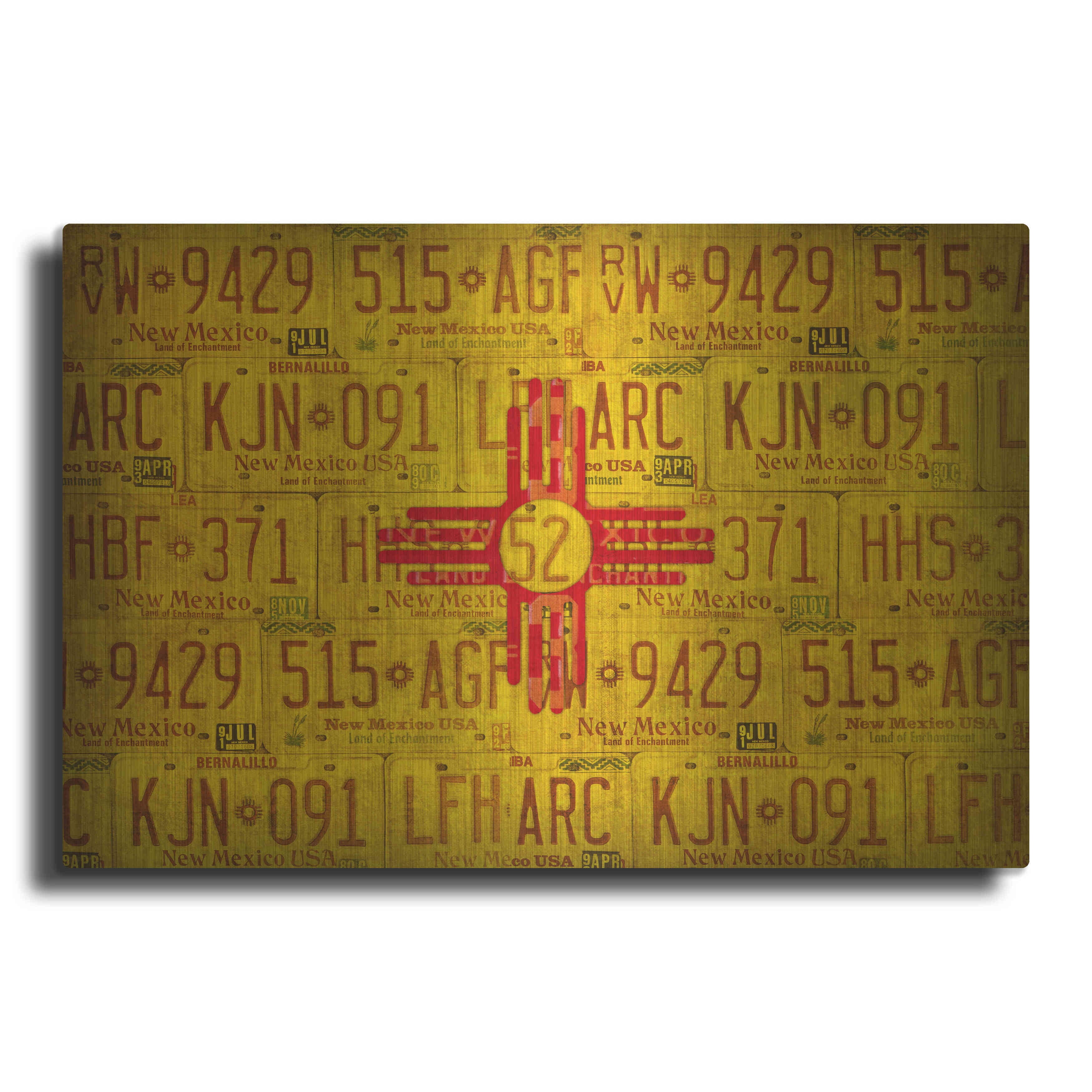 Luxe Metal Art 'New Mexico State Flag' by Design Turnpike, Metal Wall