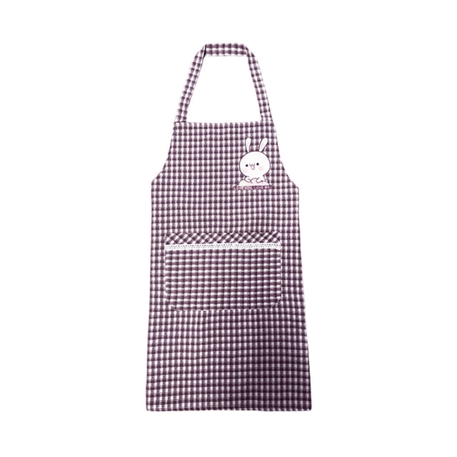 Cotton Kitchen Apron, Oil-Proof and Breathable, Adult Size with Large Pockets, Fashionable Plaid Design, Adjustable Waistband for Home Cooking
