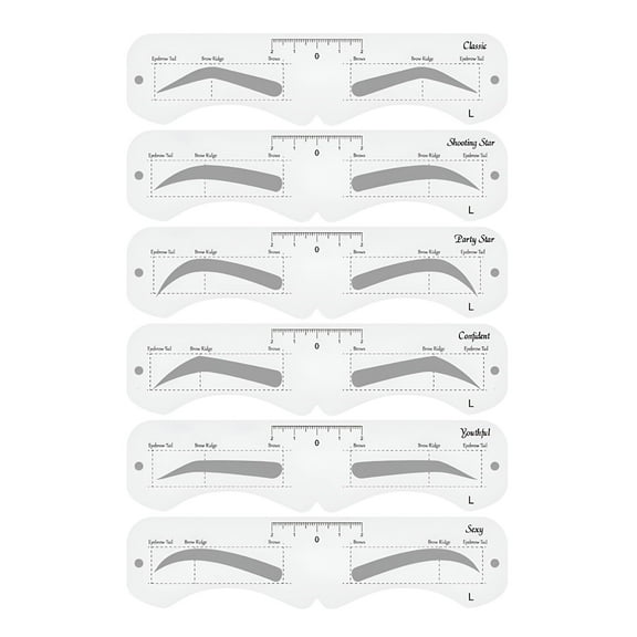 RAGUPEL 6-Style Eyebrow Stencil Kit with Adjustable Strap - Reusable Arched Brow Shaper for Makeup & Microblading
