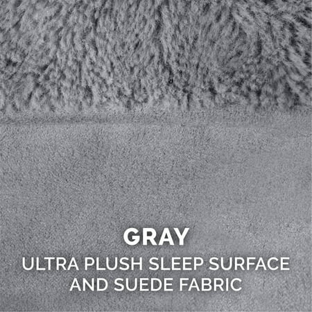 FurHaven Pet Dog Bed | Plush & Suede Pillow Sofa Pet Bed for Dogs & Cats, Gray, Medium