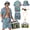 Green, variant on 80s 90s Outfit for Men Tracksuit Costume,,6 Pieces Hip-Hop Costume Vintage Beach Outfit for Halloween Disco Retro Theme Party (Red,S)
