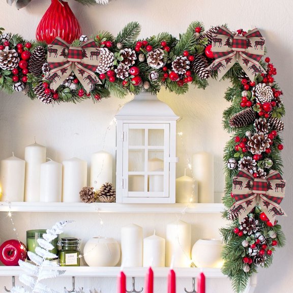 Fall Decorations for Home Qwtwty Christmas Wreath Decoration Imitation Linen Velvet Decoration Ornaments Christmas Tree Rattan Ornaments Christmas Home Decoration