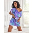 thumbnail image 4 of Ekouaer Tie Dye Pajamas Set Womens Loungewear Sleepwear 2 Piece PJ Sets, 4 of 7