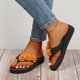thumbnail image 5 of Amzcrzy Zapatos de mujer,Zapatos de mujer,Zapatillas de mujer, Zapatos de moda para mujer, zapatillas informales con punta redonda y tacón de cuña, sandalias de playa florales Sandalias Mujer Zapatil, 5 of 7