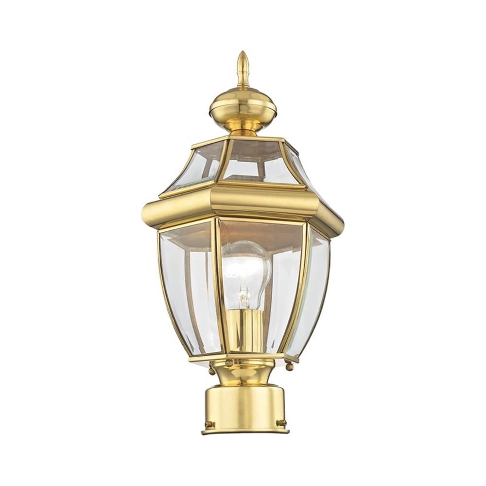 Bowery Hill 1-Light Brass Outdoor Post Top Lantern in Polished Brass