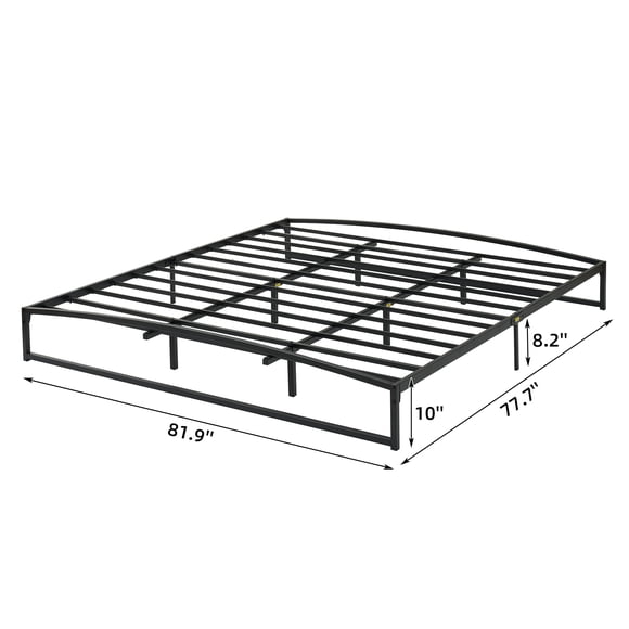 Cama baja FULL de metal 10'' - estructura robusta con diseño de arco - soporte firme con lamas de acero - fácil ensamblaje - sin box spring - silenciosa y antideslizante - almacenamiento bajo la cama