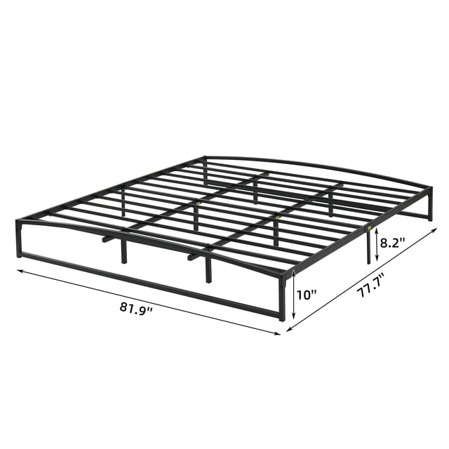 Cama baja FULL de metal 10'' - estructura robusta con diseño de arco - soporte firme con lamas de acero - fácil ensamblaje - sin box spring - silenciosa y antideslizante - almacenamiento bajo la cama