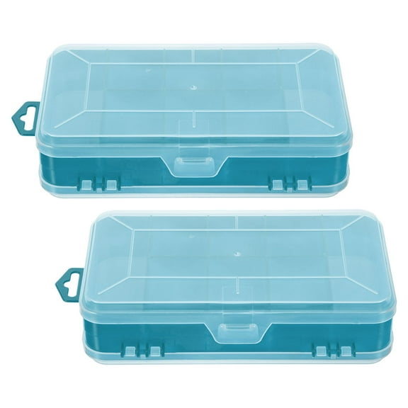OUNONA 2Pcs Plastic Compartment Storage Box for Nuts Bolts and Craft Supplies