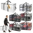thumbnail image 7 of 6 Pack Clear Heavy Duty Extra Large Moving Bags, Moving Supplies, Moving Boxes, College Packing Storage Boxes (with Lid Replacement) Sturdy Handle Zipper (Clear, 6 Pack), 7 of 7