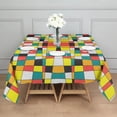 thumbnail image 3 of Rainbow Checkered Pattern Square Tablecloth,Waterproof Square Table Cover,Wipeable Spillproof Washable Table Cover for Home Kitchen Party Decor 52"x52"(132x132cm), 3 of 6