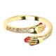thumbnail image 4 of Elegant Rhinestone Hug Ring for Women, Gold Plated Open Band for Weddings and Special Occasions, 4 of 4
