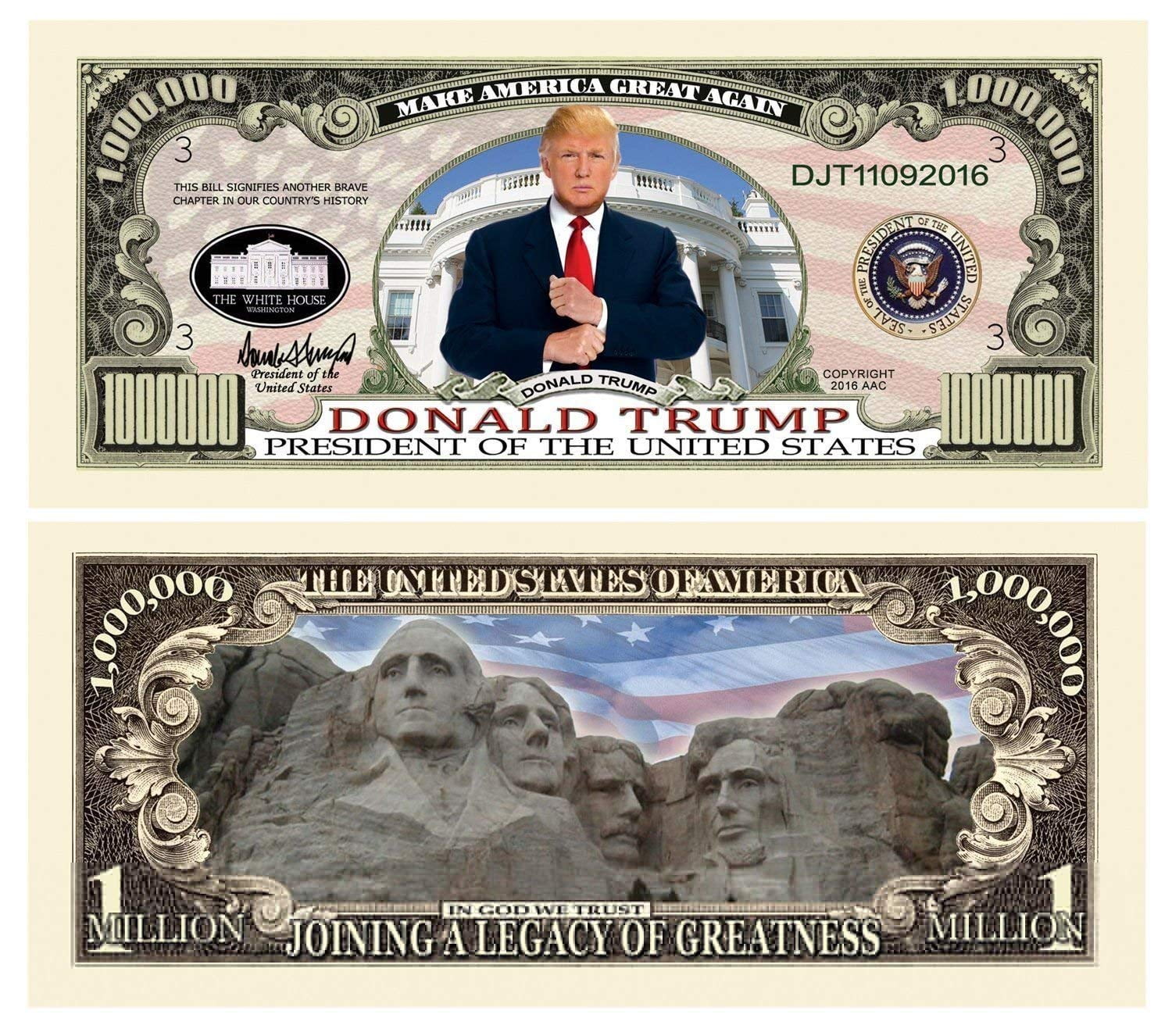 Donald Trump 2020 Dollar Bill –50 Pack Re-Election Gift 
