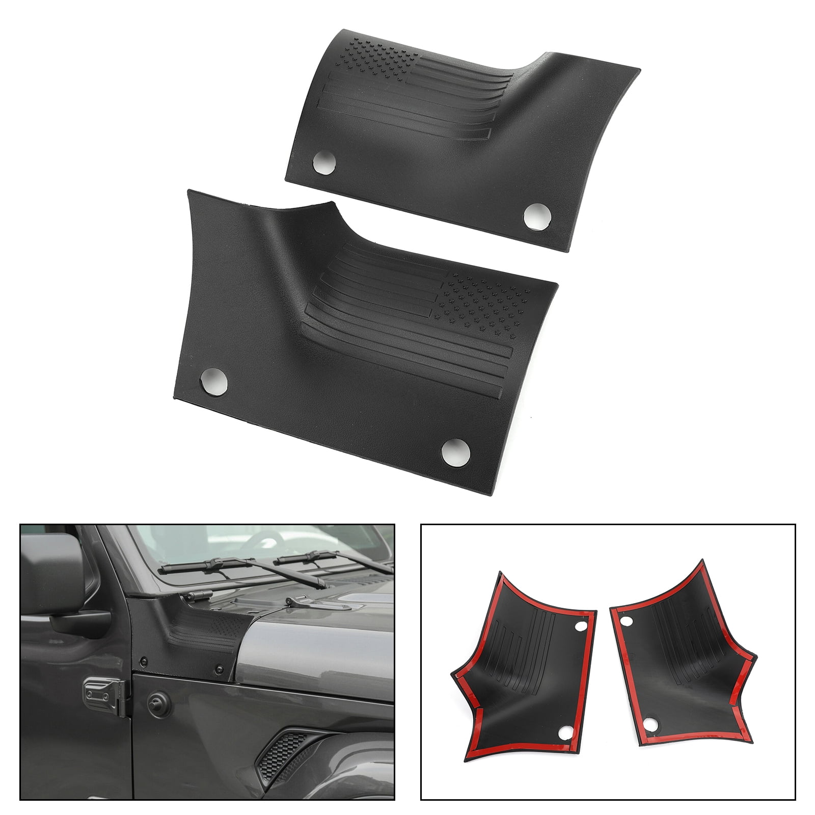 XBEEK Pair of Black Cowl Body Armor Outer Cowling Cover Corner Guards for 2018-2019 Jeep Wrangler JL and 2020 Gladiator JT Exterior Accessory Parts for JL